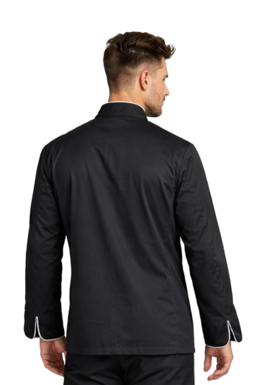 Bluza kucharska męska z białą lamówką