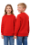 Bluza sportowa dziecięca wkładana przez głowę długi rękaw dla chłopca i dziewczynki czerwona.png
