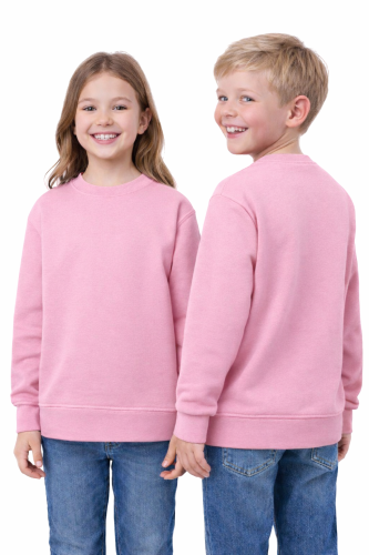 Bluza sportowa dziecięca wkładana przez głowę długi rękaw dla chłopca i dziewczynki różowa.png