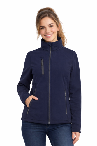 Kurtka damska softshell z kieszeniami zapinanan na zamek kolor granatowy.png