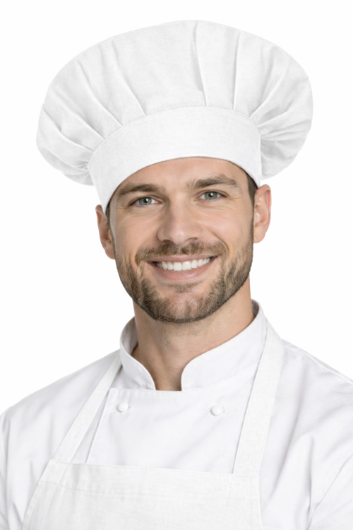 Czapka kucharska szefa kuchni unisex biała.png