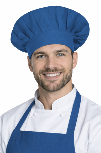 Czapka kucharska szefa kuchni unisex chabrowa.png