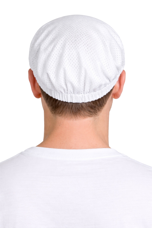 Czapka z daszkiem twardym smoothy biała widok z tyłu.png