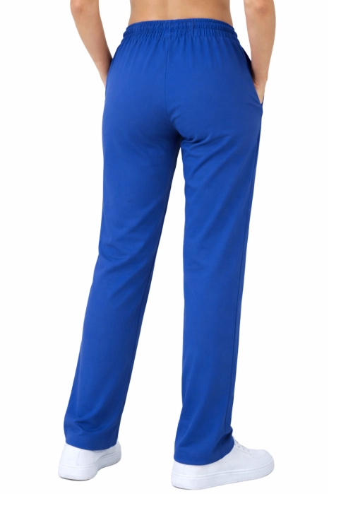 Medyczne damskie spodnie   , prosta klasyczna  nogawka  w kolorze chabrowym