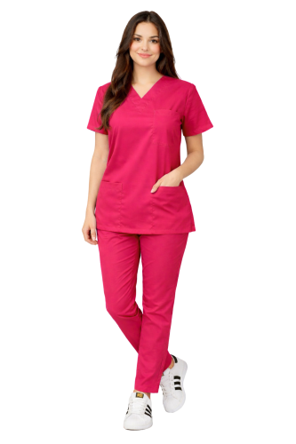fartuch medyczny damski COMFORT FLEX amarantowy
