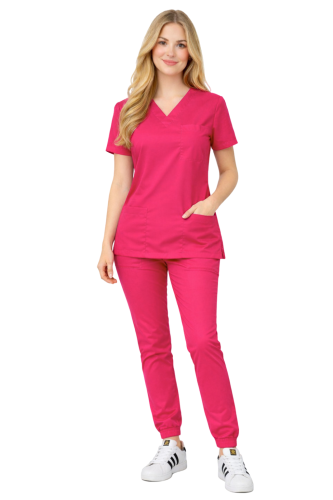 Komplet medyczny elastyczny FLEX kolor fuksja