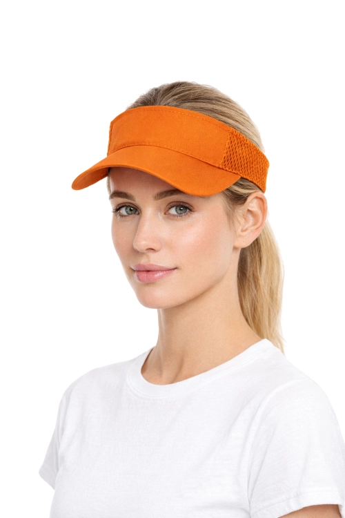 Daszek przeciwsłoneczny z daszkiem zapinany na rzep pomarańczowy visor.png