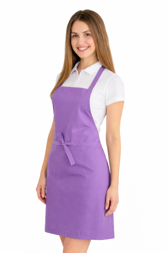 Fartuszek do kuchni dla gastronomii kolor wrzosowy widok z boku.png