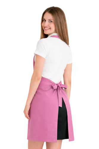 Fartuszek do kuchni dla gastronomii kolor  jasny różowy widok z tyłu.png