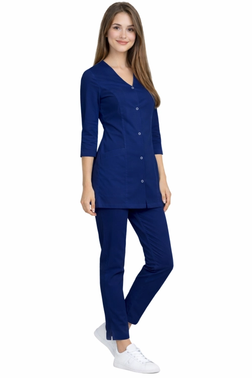 Damski komplet medyczny CASUAL PREMIUM w kolorze granatowym rękaw 3/4