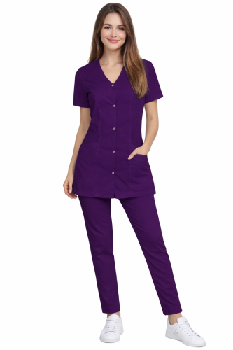 Komplet medyczny damski CASUAL PREMIUM fioletowy