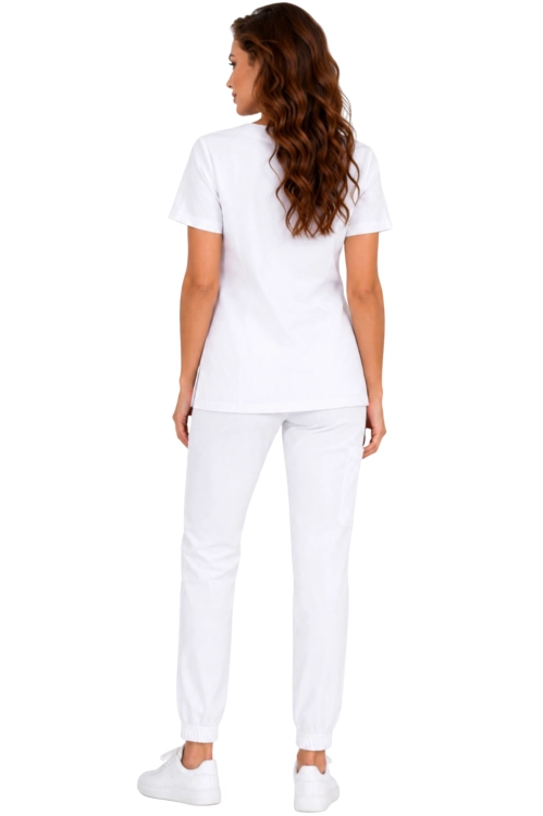 Damski komplet medyczny biały– scrubs CASUAL PREMIUM_tył.png