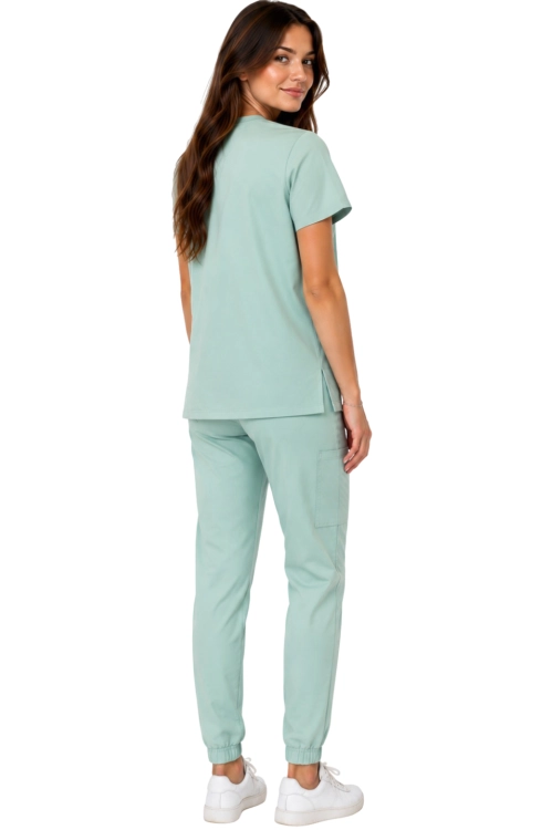 Damski komplet medyczny miętowy  – scrubs CASUAL PREMIUM_tył (2).png